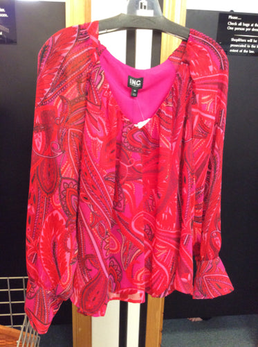 INC Size XXL pink multi Blouse