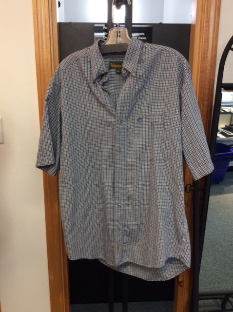 Timberland Size m blue/beige Men's button up shirt