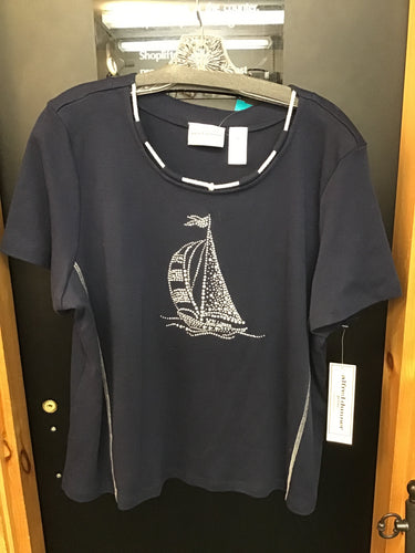 Alfred Dunner Size XLP Navy jersey