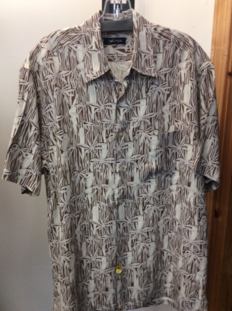 nautica Size m Beige Men's button up shirt