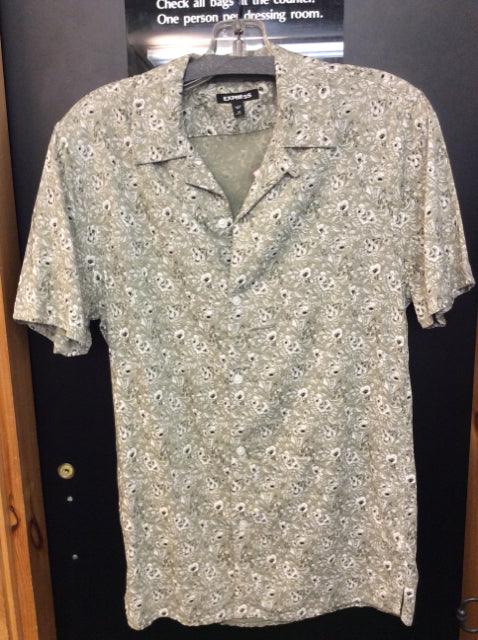 Express Size XS Olive Men's button up shirt