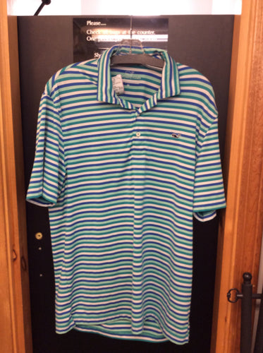 Vineyard Vines Size m green/blue Men's - Polo shirt