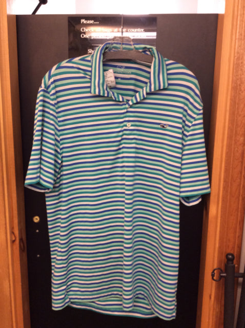 Vineyard Vines Size m green/blue Men's - Polo shirt