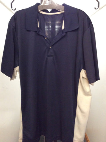 Reebok Size 2X navy/gray Men's - Polo shirt