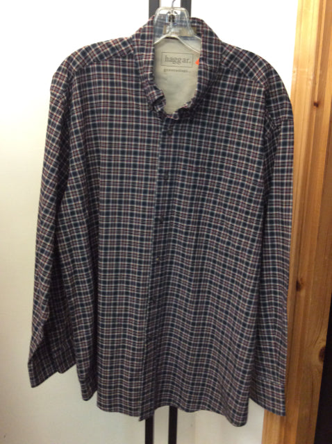 haggar Size L Blue Men's button up shirt