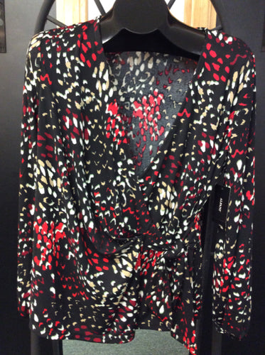 alfani Size m Black Print Blouse