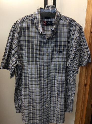 chaps Size L Multi blue Men's button up shirt