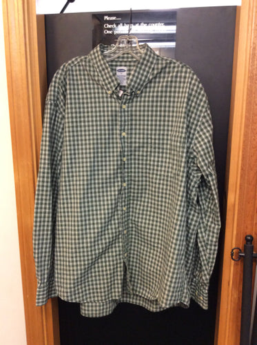 Old Navy Size xl green/white Men's button up shirt