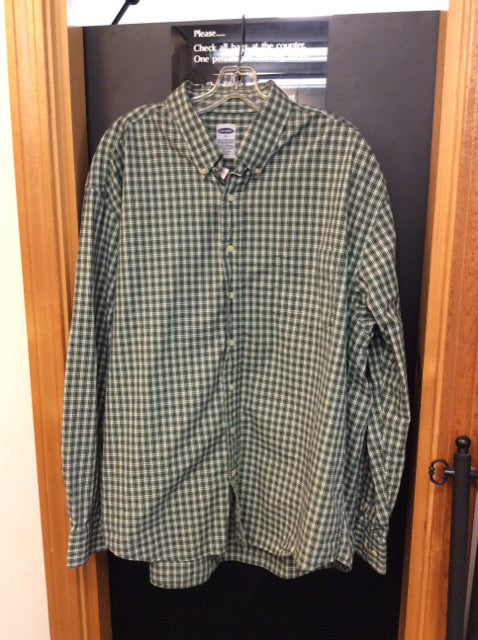 Old Navy Size xl green/white Men's button up shirt