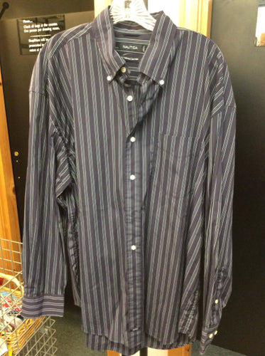 nautica Size xl Navy Men's button up shirt