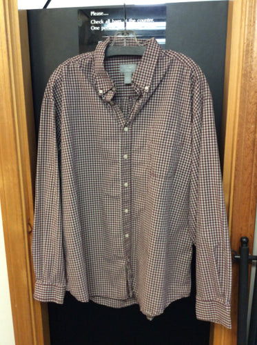 Old Navy Size xl burgundy/white Men's button up shirt
