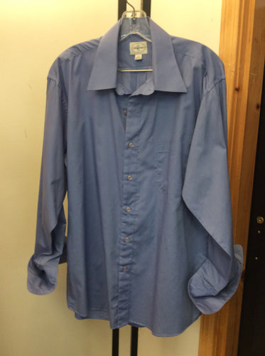 LINEA UOMO Size 16 Blue Men's button up shirt