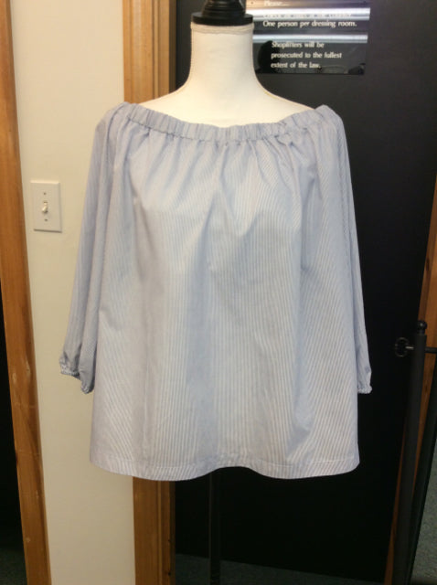 Lane Bryant Size 18 blue/white Blouse