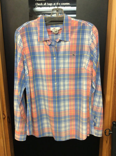 Vineyard Vines Size 14 blue/white Blouse